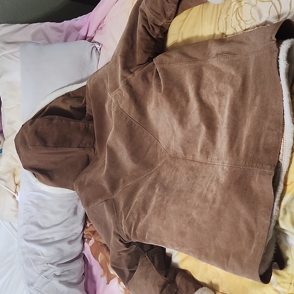 COPY - J.Percy For Marvin Richards Suede Faux Fur Lined Hooded Coat - Picture 6 of 7